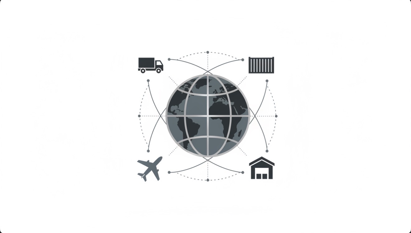 Global logistics network illustration