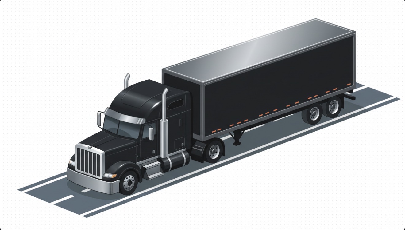 Isometric semi truck illustration for full truckload shipping