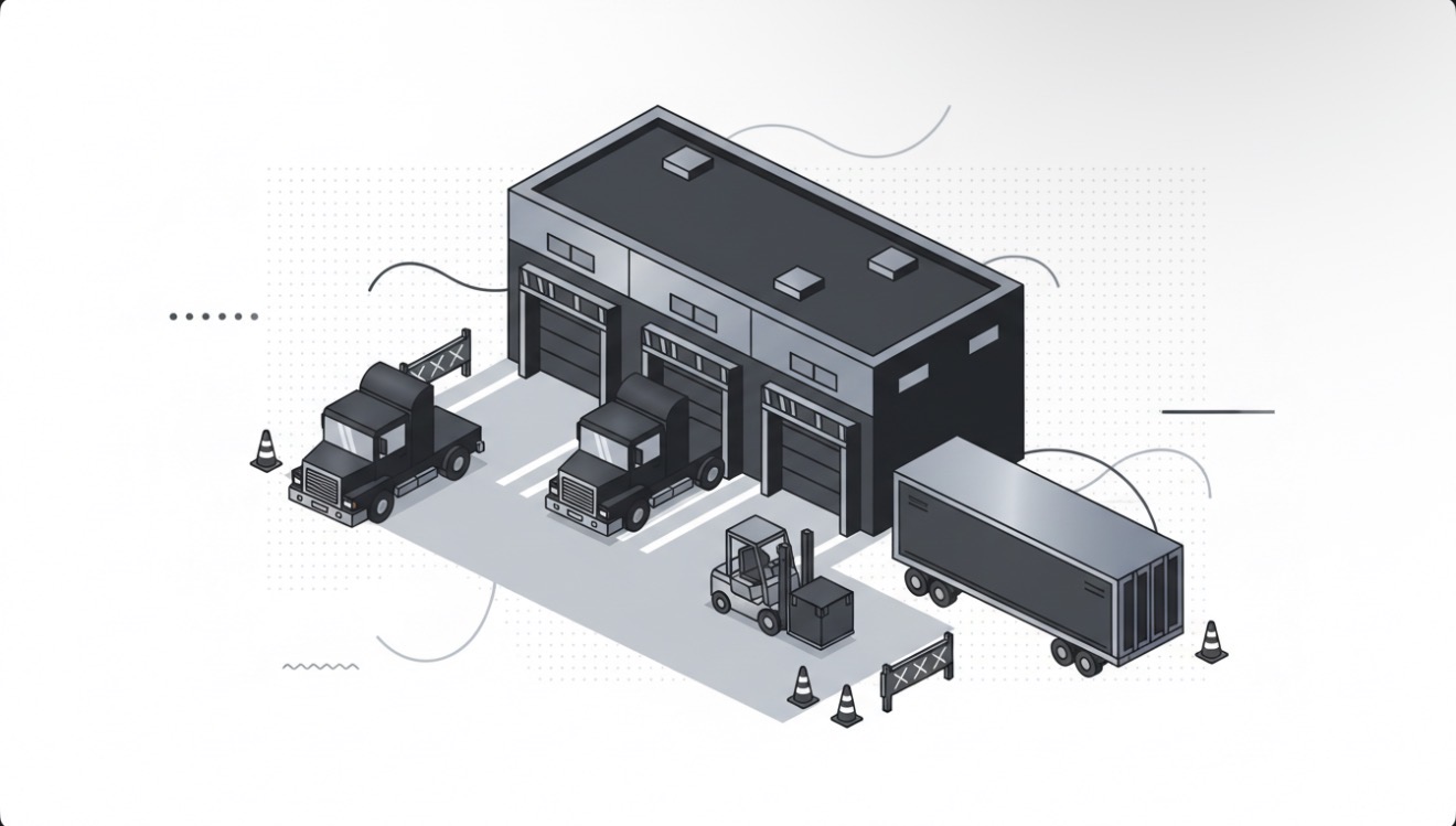 Modern warehouse interior with pallets and freight storage
